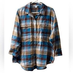 Old Navy women’s long sleeve Boyfriend shirt, flannel - Size XL